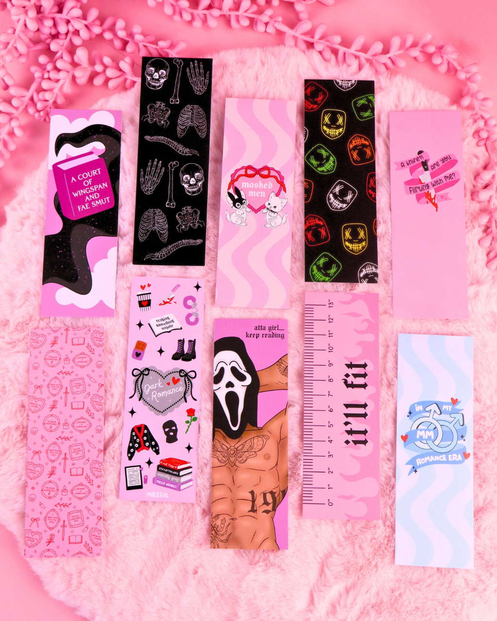 Neon Masked Men Bookmark for Dark Romance Readers