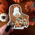 Knitting Ghostie Sticker