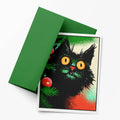 Oh Holy Night – Funny Christmas Black Cat Notecard