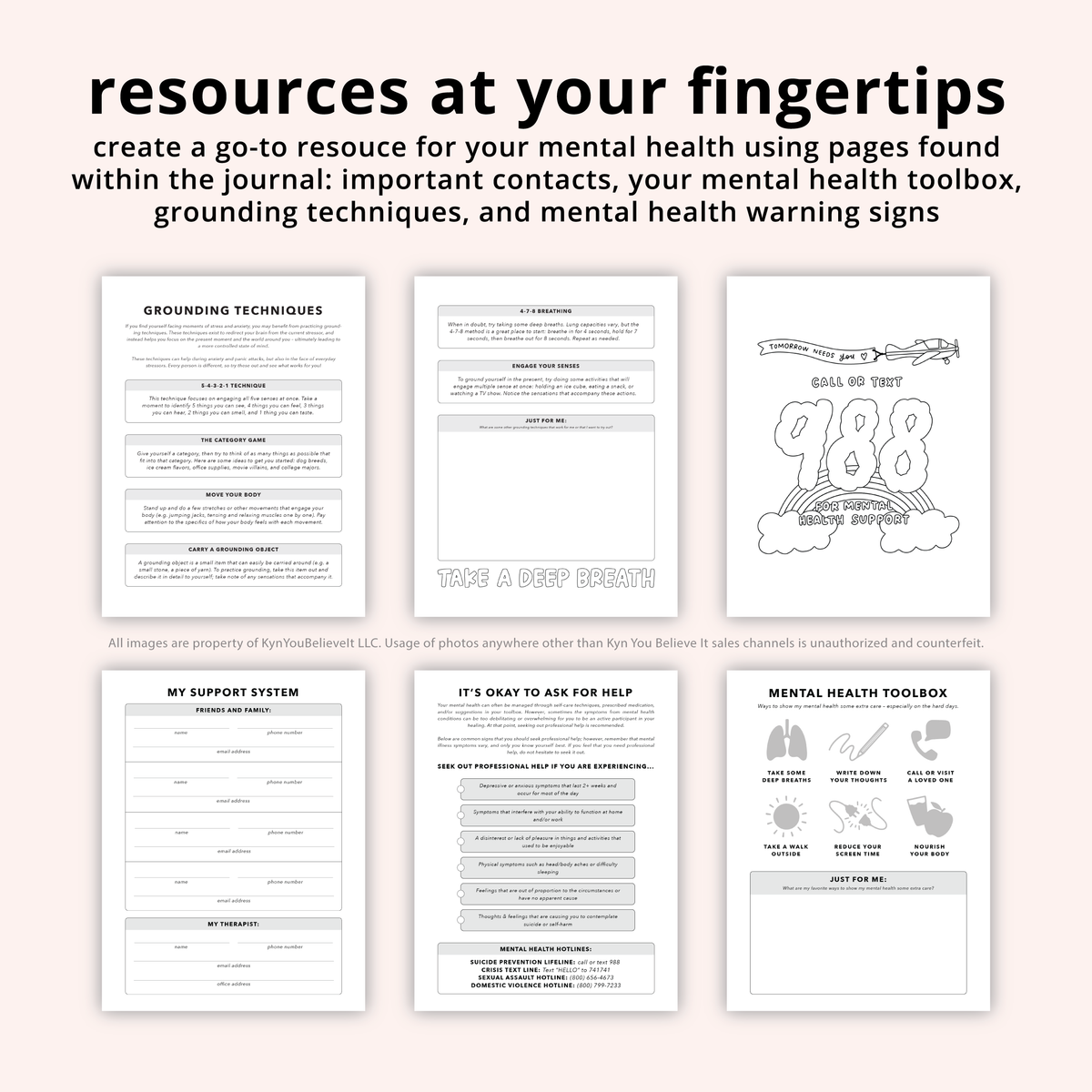 Take Care of Yourself Mental Health Journal | Undated