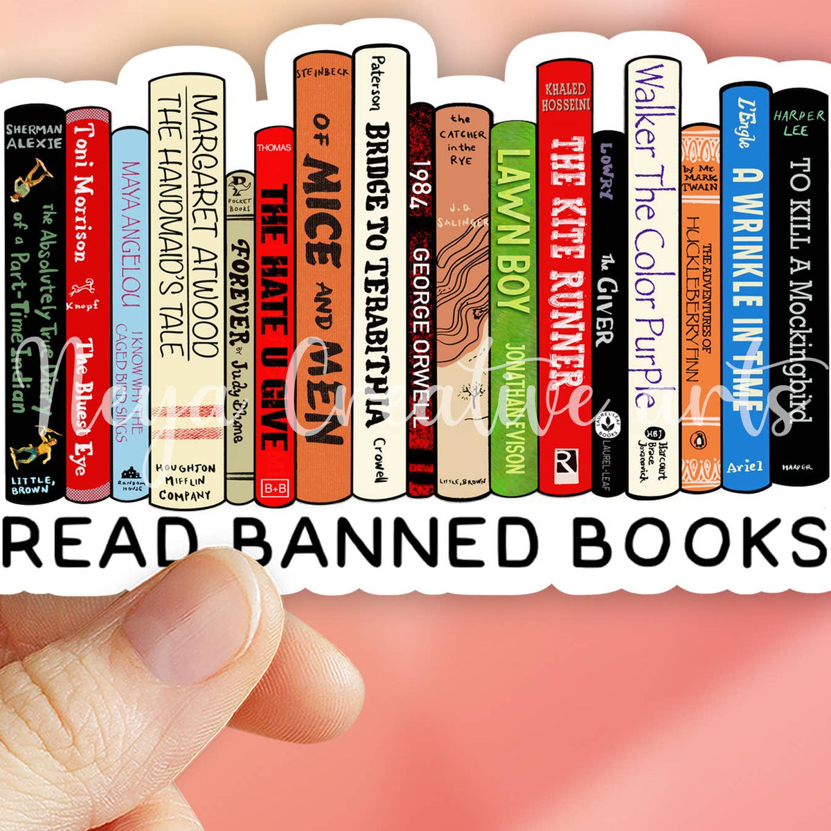 Read Banned Books Vinyl Sticker, water bottle, laptop decal