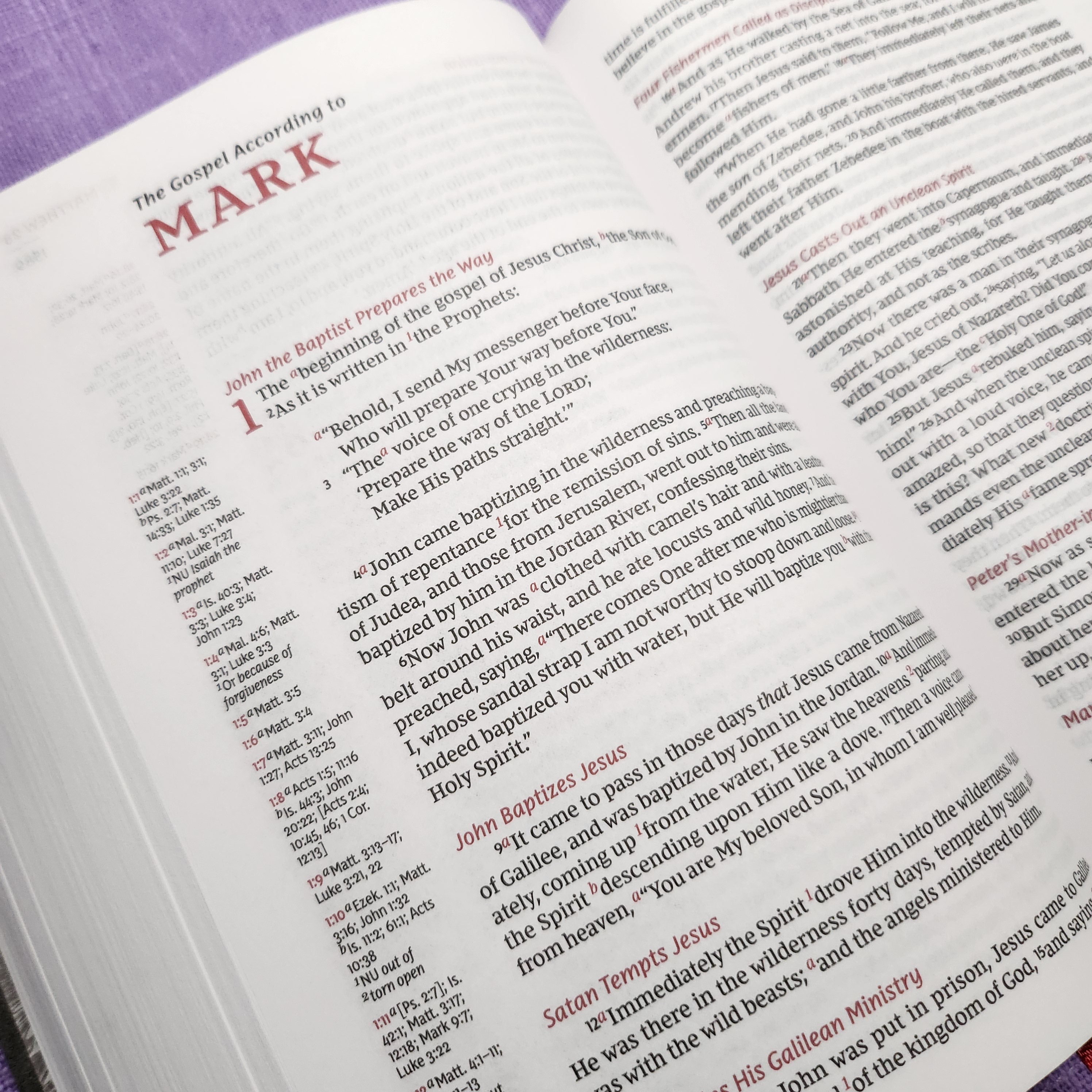 NKJV Comfort Print Compact Single-Column Reference Bible, Cloth Over Board, Gray