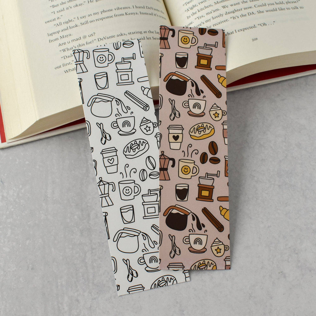 Coffee Double-Sided Bookmark | Reading Accessory