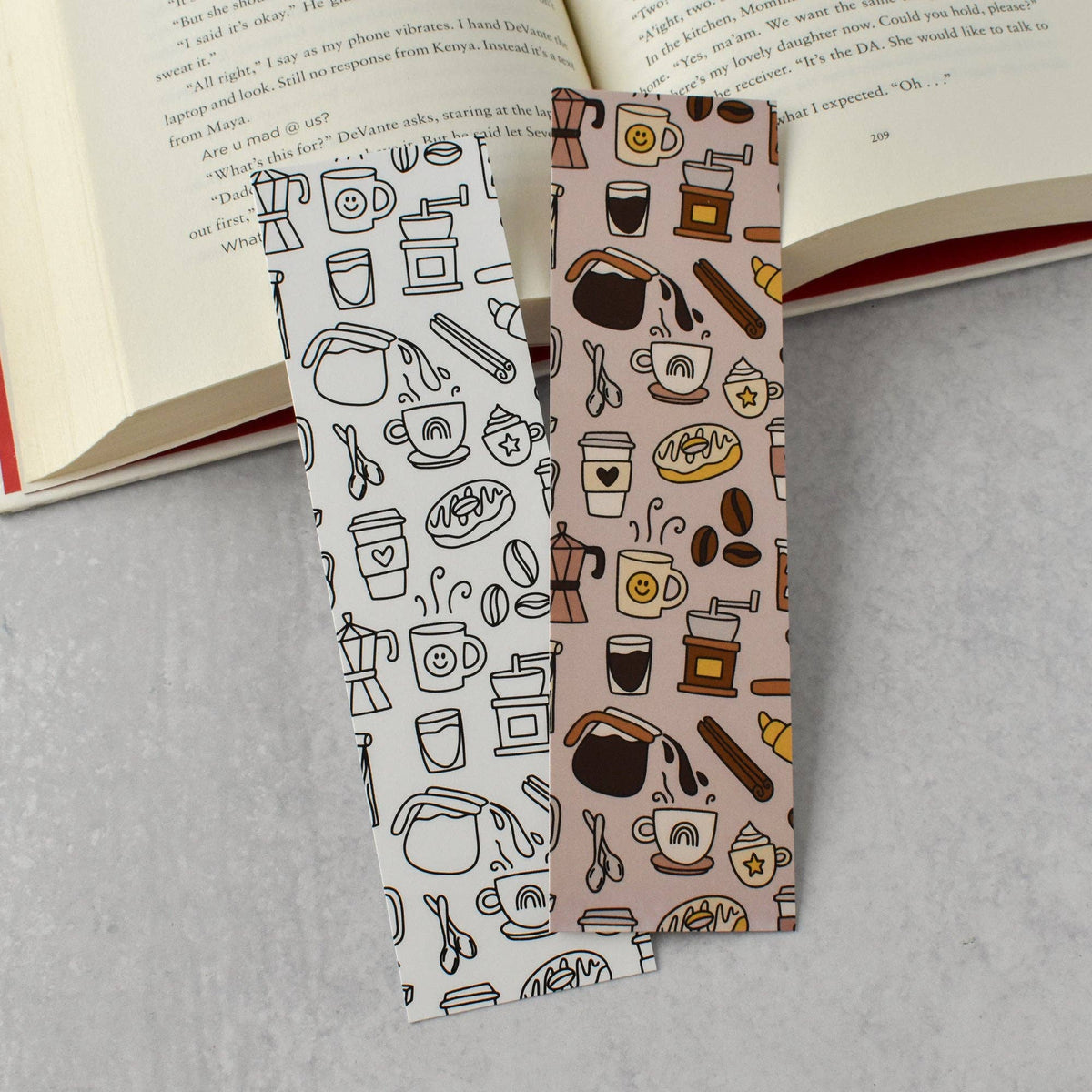 Coffee Double-Sided Bookmark | Reading Accessory