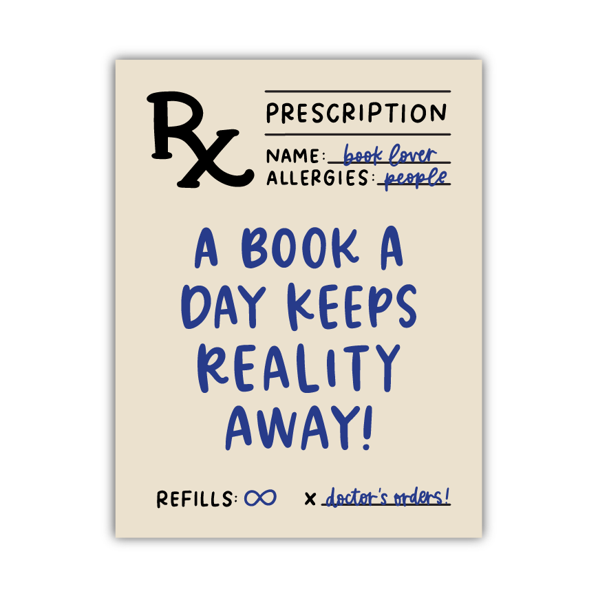 Book A Day Prescription Vinyl Sticker