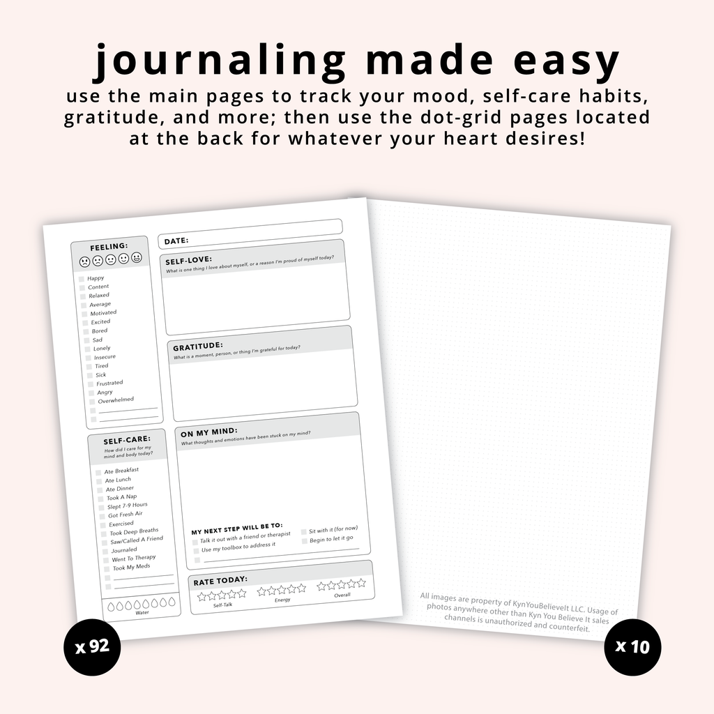 Take Care of Yourself Mental Health Journal | Undated