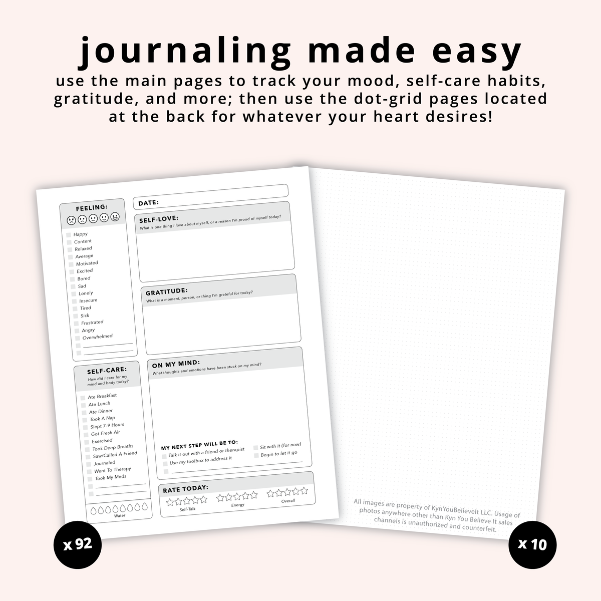 Take Care of Yourself Mental Health Journal | Undated