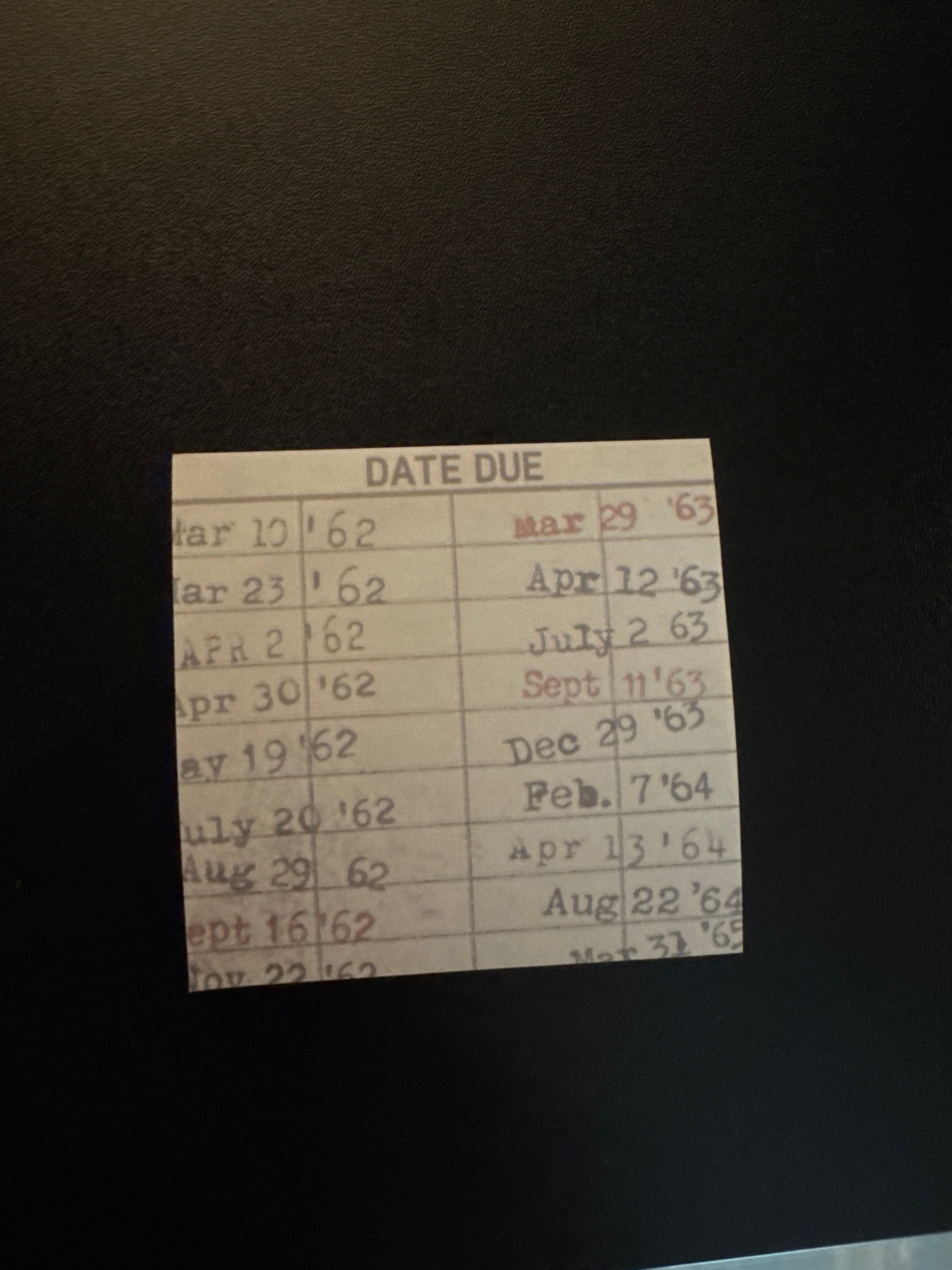 Date Due Post-it note
