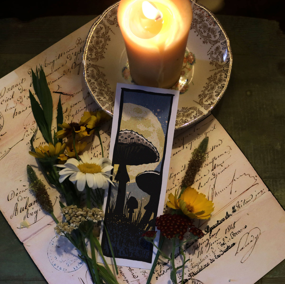 Destroying Angels Bookmark – Poisonous Mushrooms & Full Moon