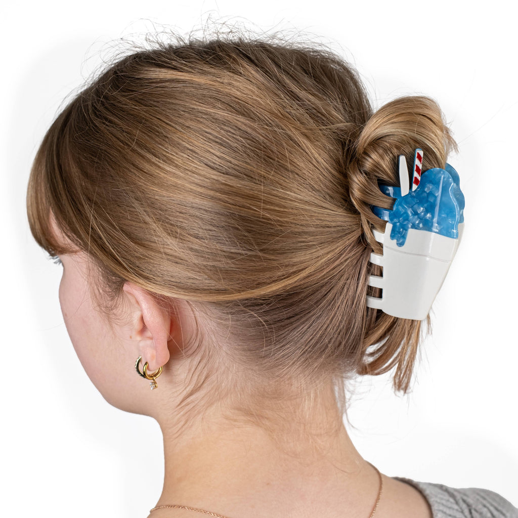 Blue Snowball Hair Claw Clip - Louisiana Sno-Ball Clip