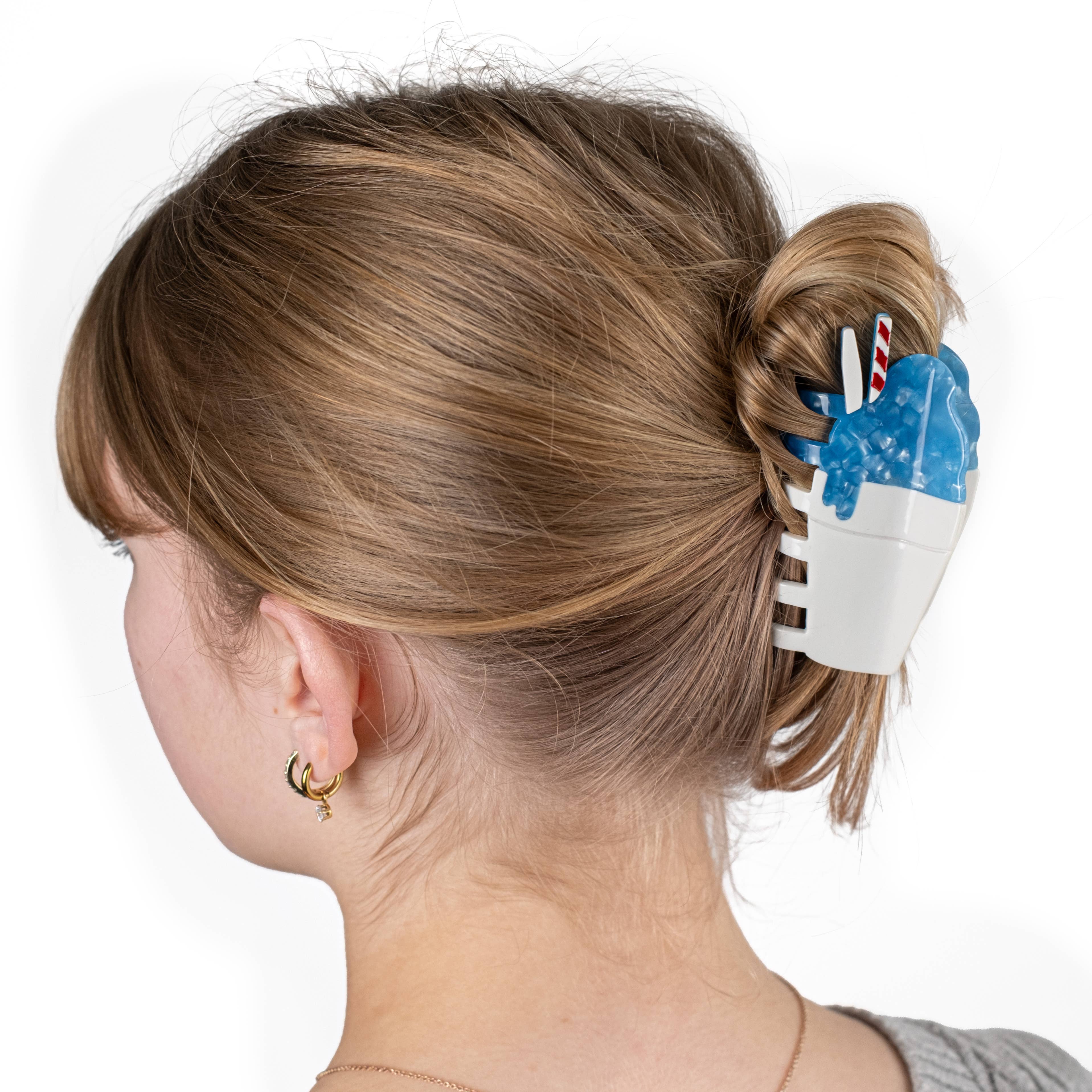 Blue Snowball Hair Claw Clip - Louisiana Sno-Ball Clip