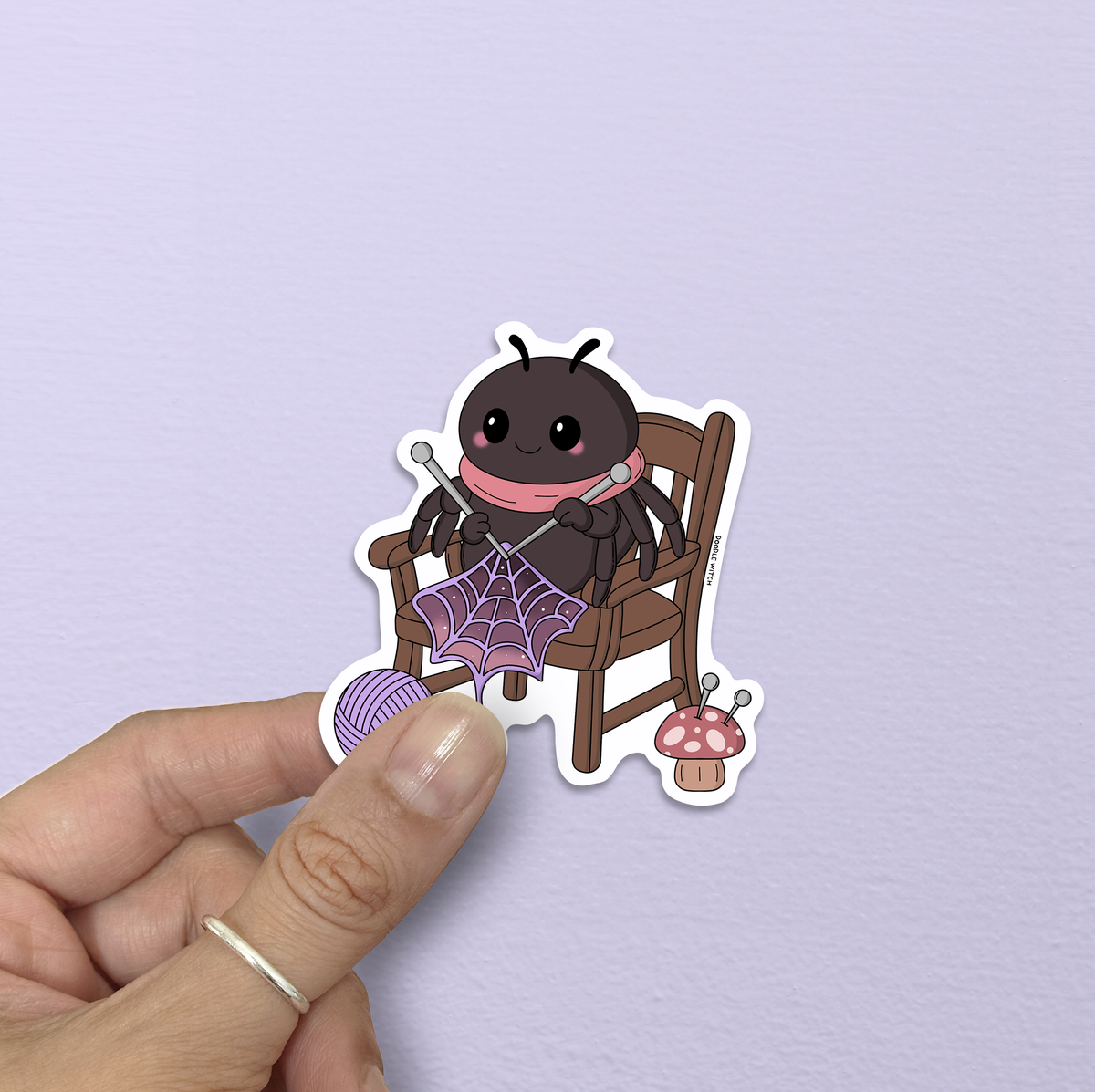 Spider Crochet Knitting Sticker Goth Spooky Halloween