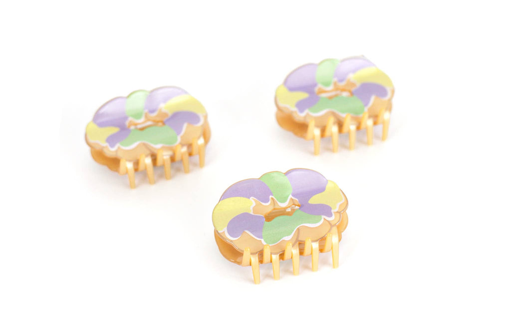 Mardi Gras King Cake Claw Hair Clip Louisiana hair accessory