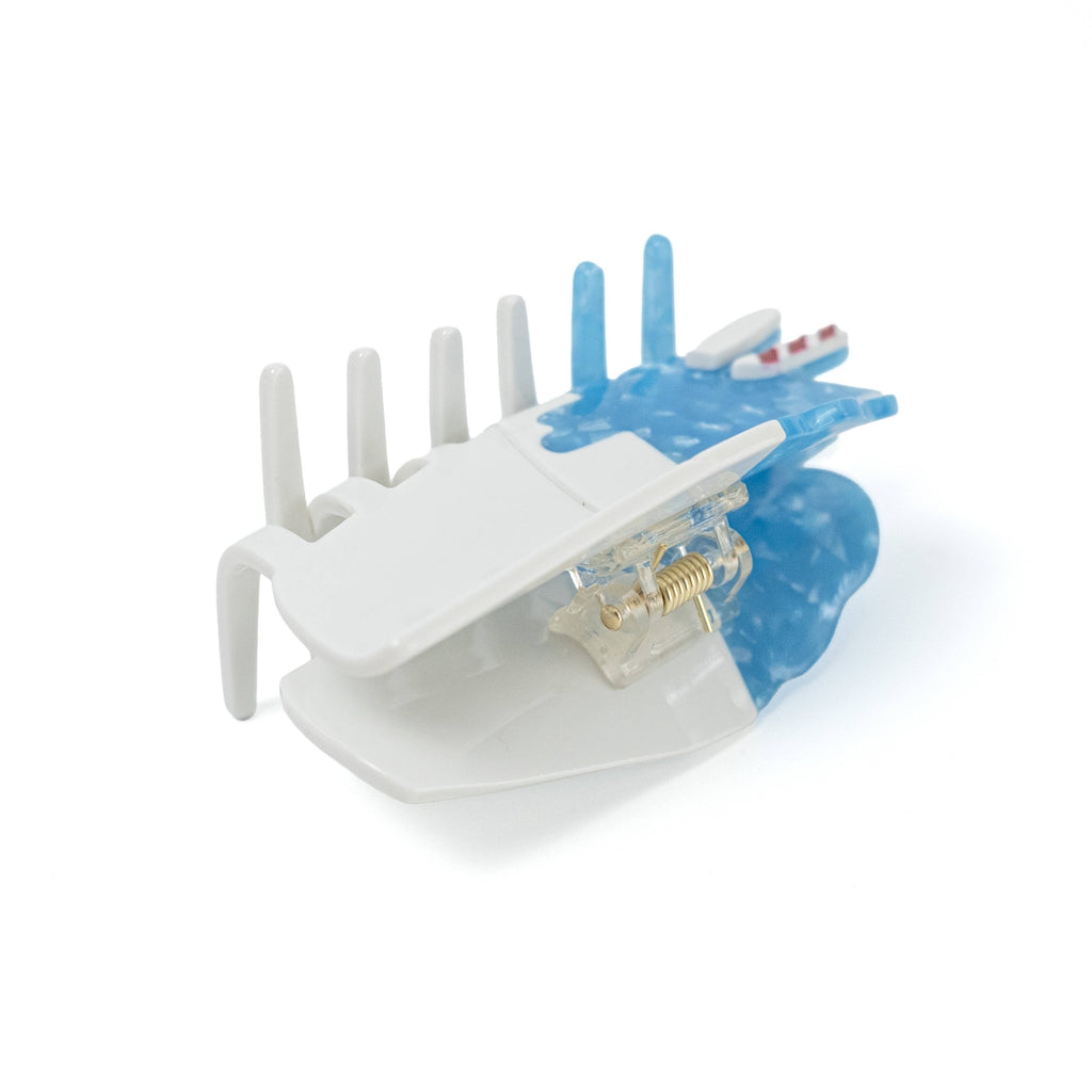 Blue Snowball Hair Claw Clip - Louisiana Sno-Ball Clip