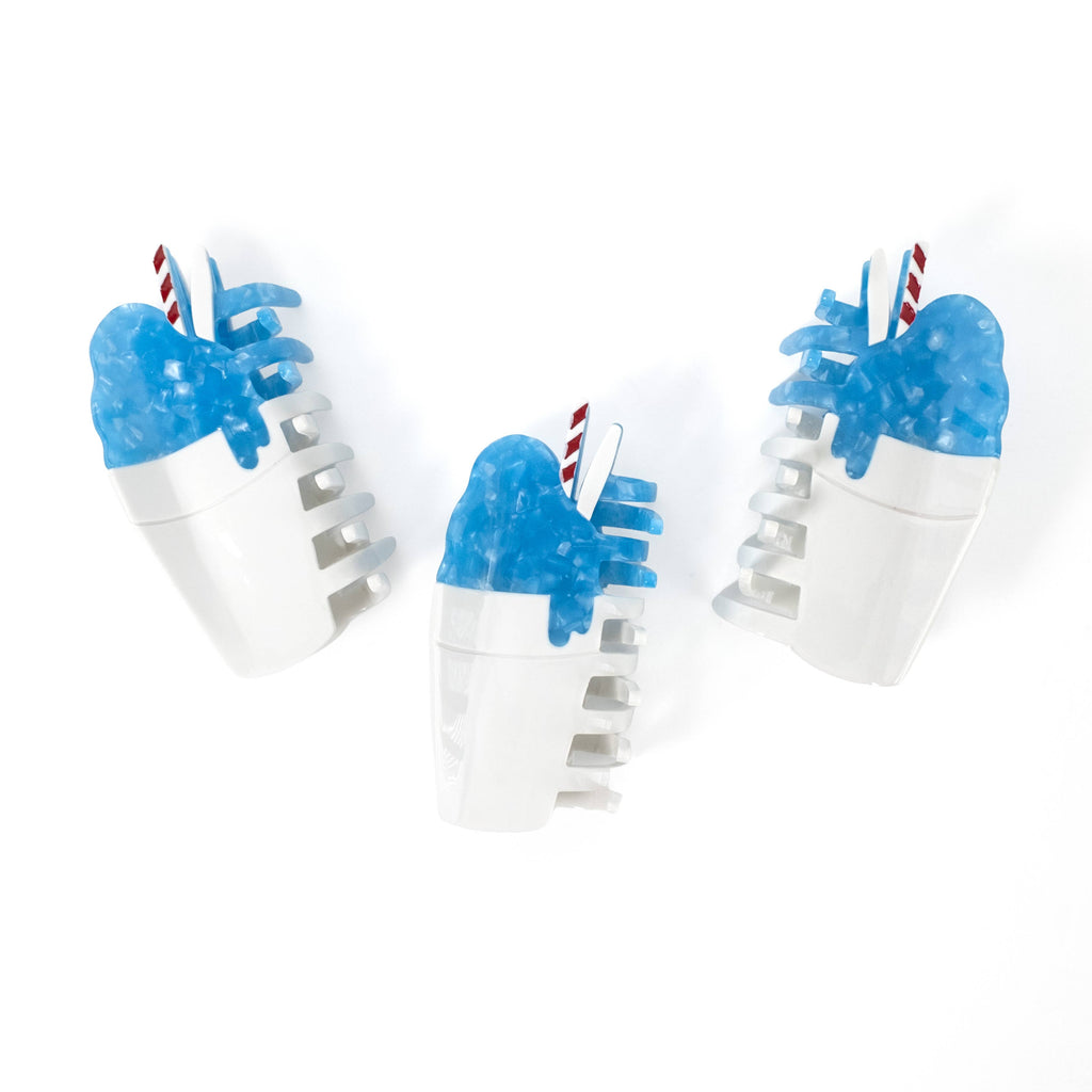 Blue Snowball Hair Claw Clip - Louisiana Sno-Ball Clip