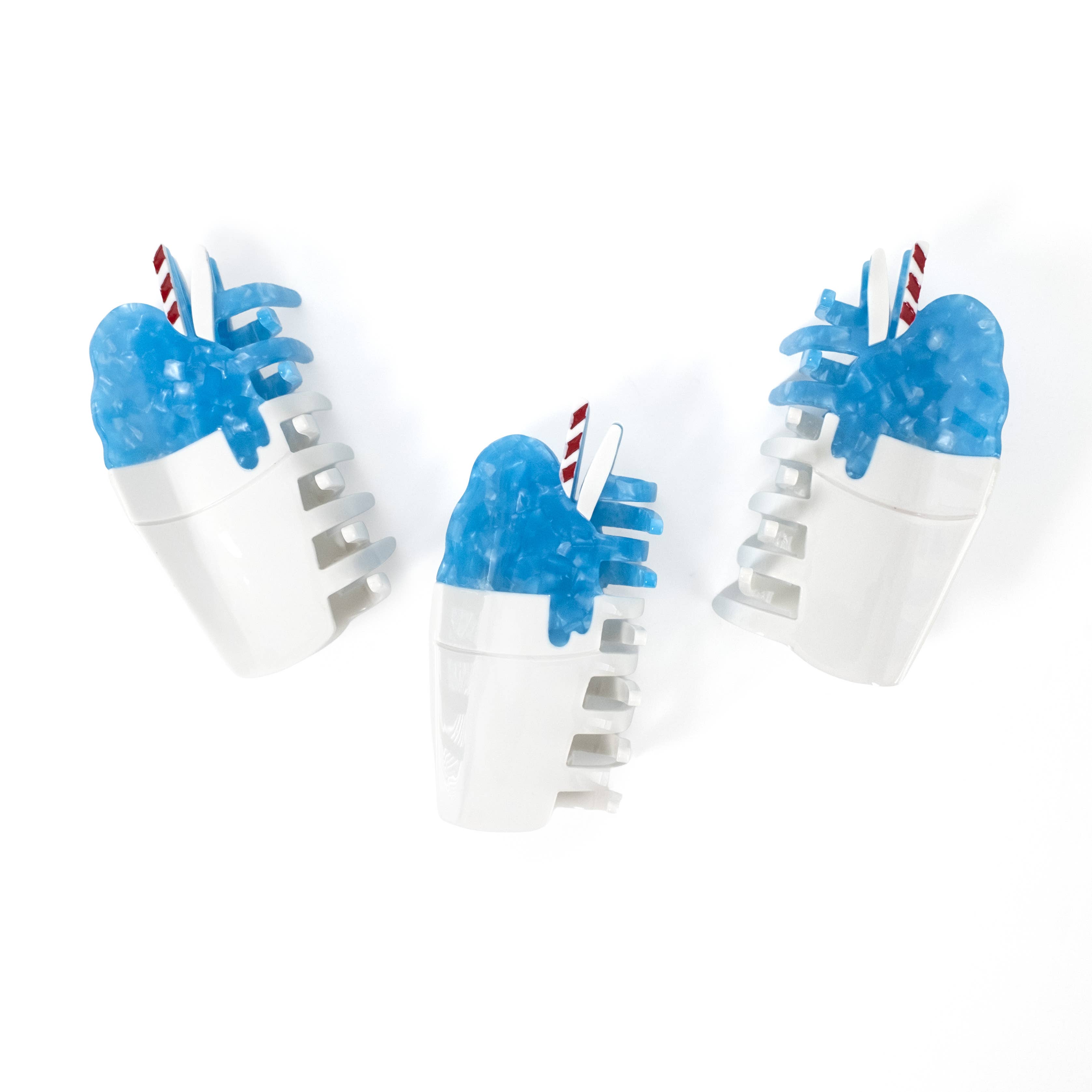 Blue Snowball Hair Claw Clip - Louisiana Sno-Ball Clip