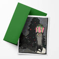 Seasons Thieving – Funny Christmas Raccoon Notecard