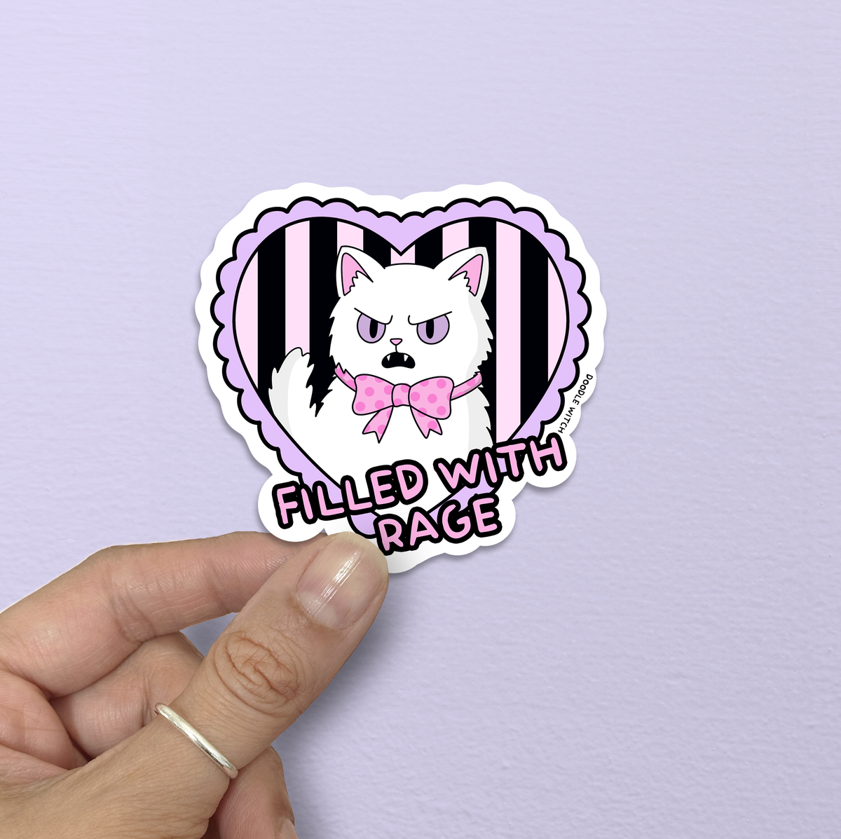 Filled With Rage Cat Sticker
