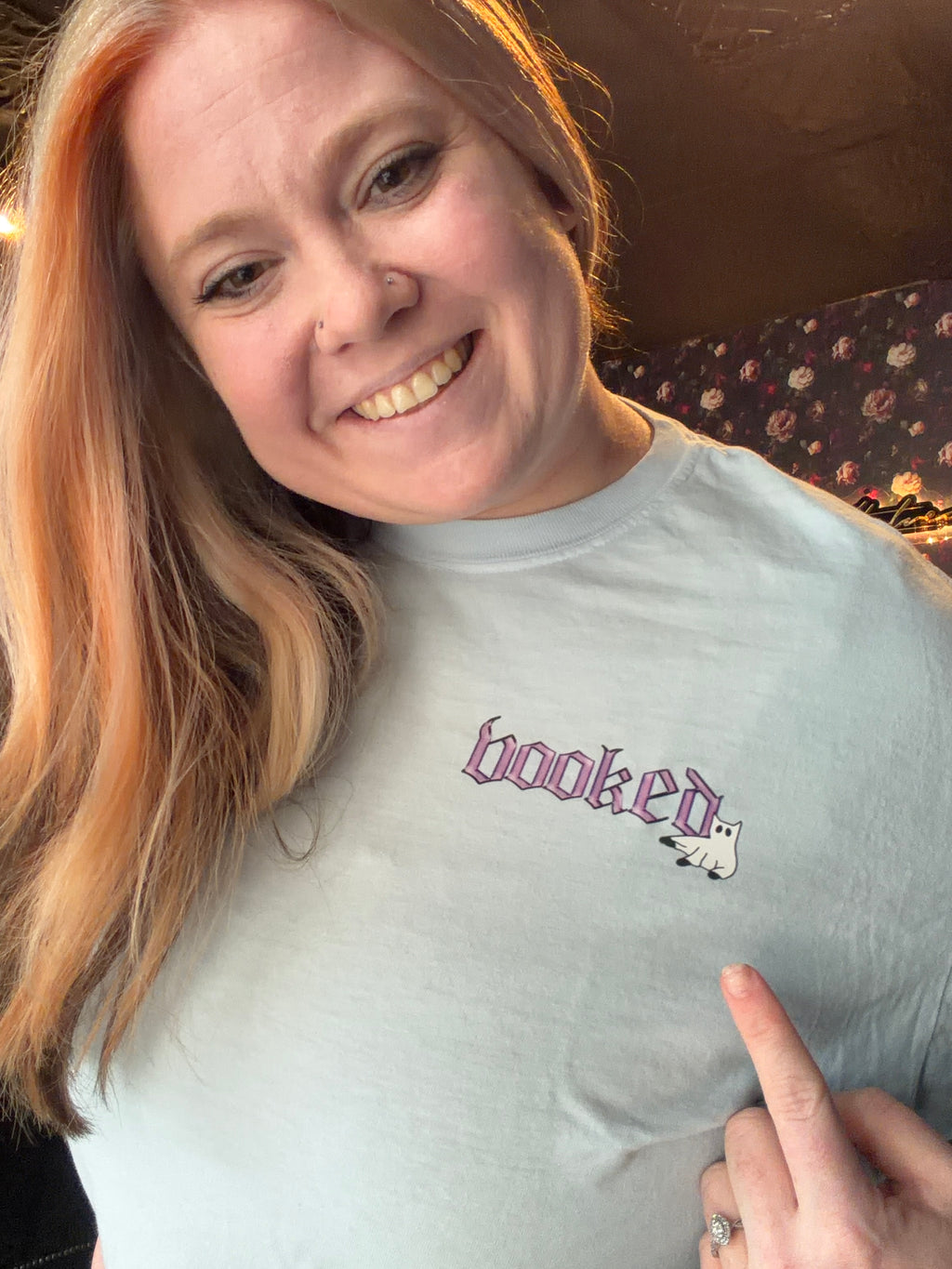 Blue Booked Croptop Shirt