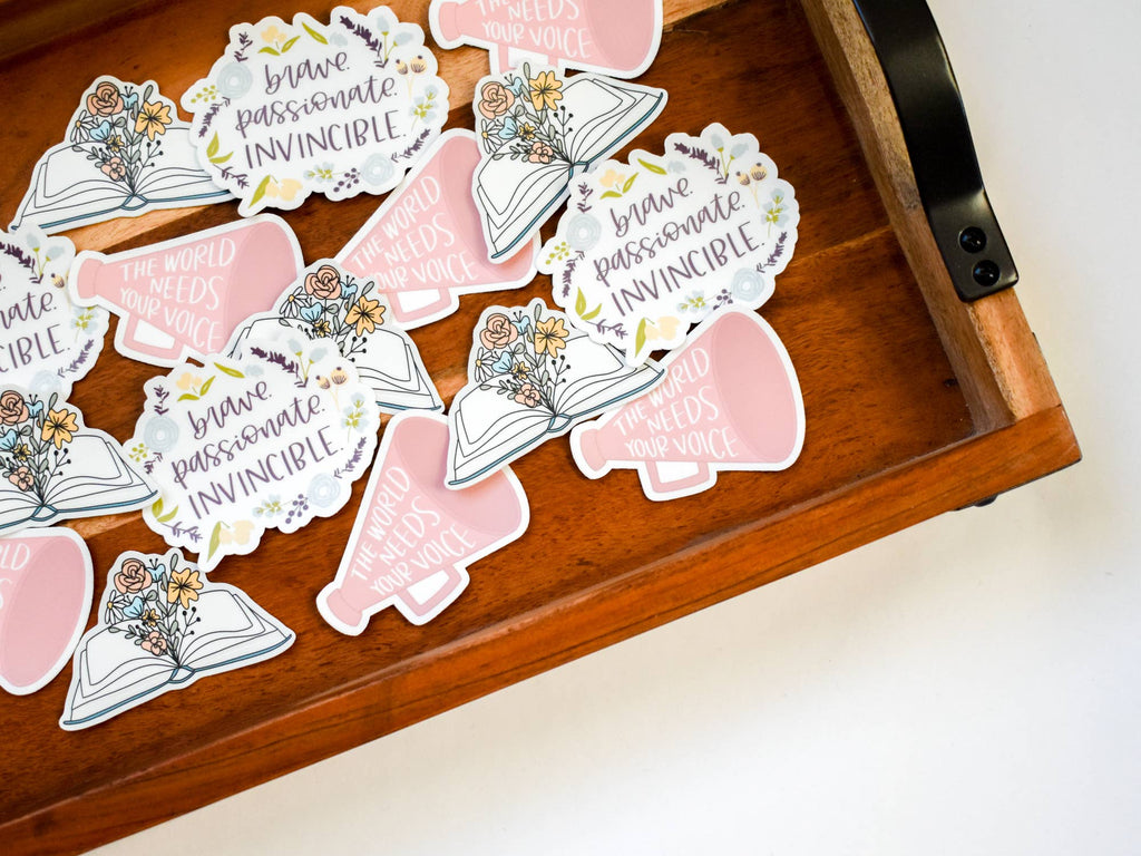Brave Passionate Invincible Vinyl Sticker