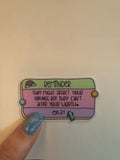Reminder Sticker