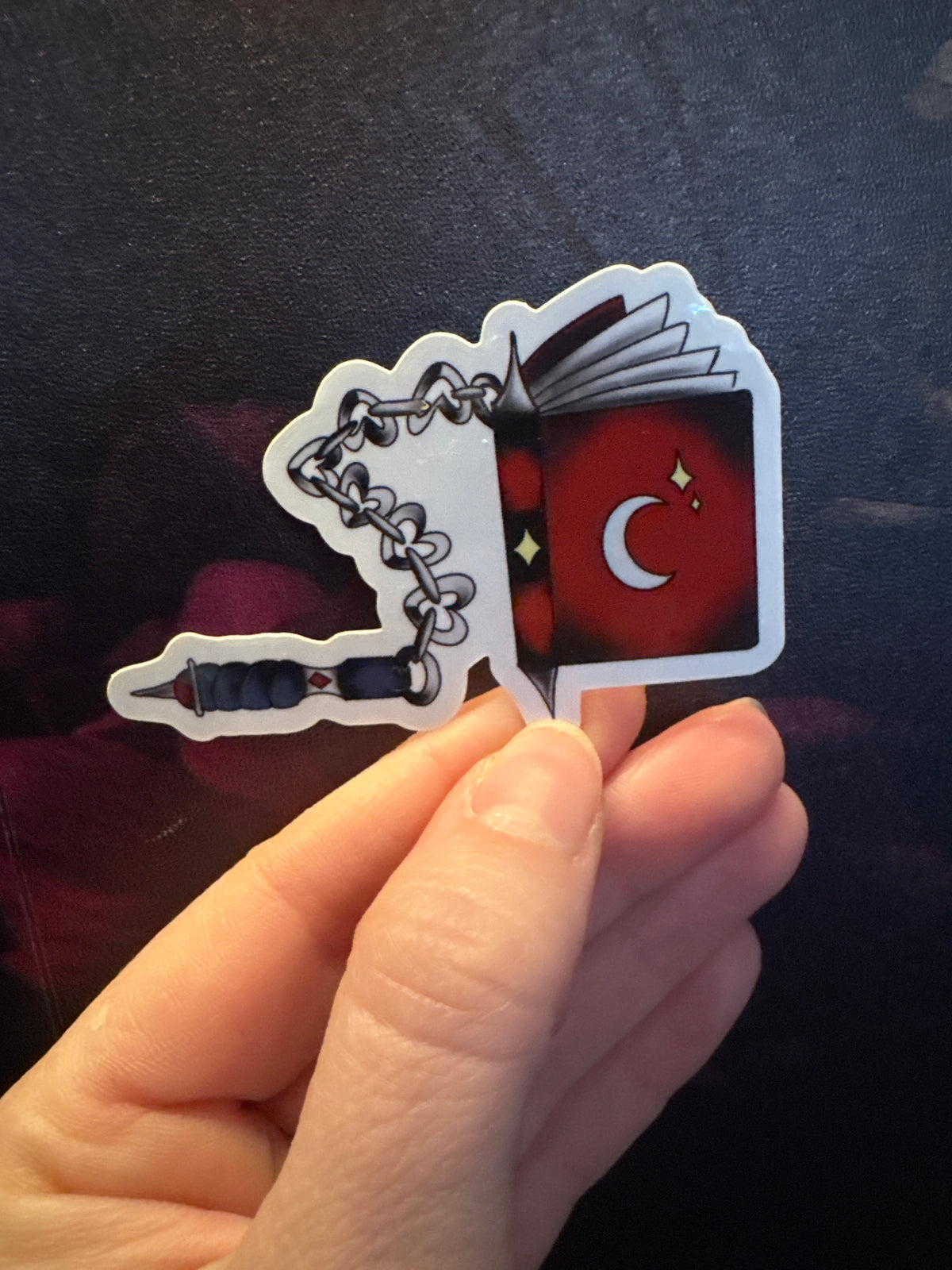 Red Book Heart Chain Sticker
