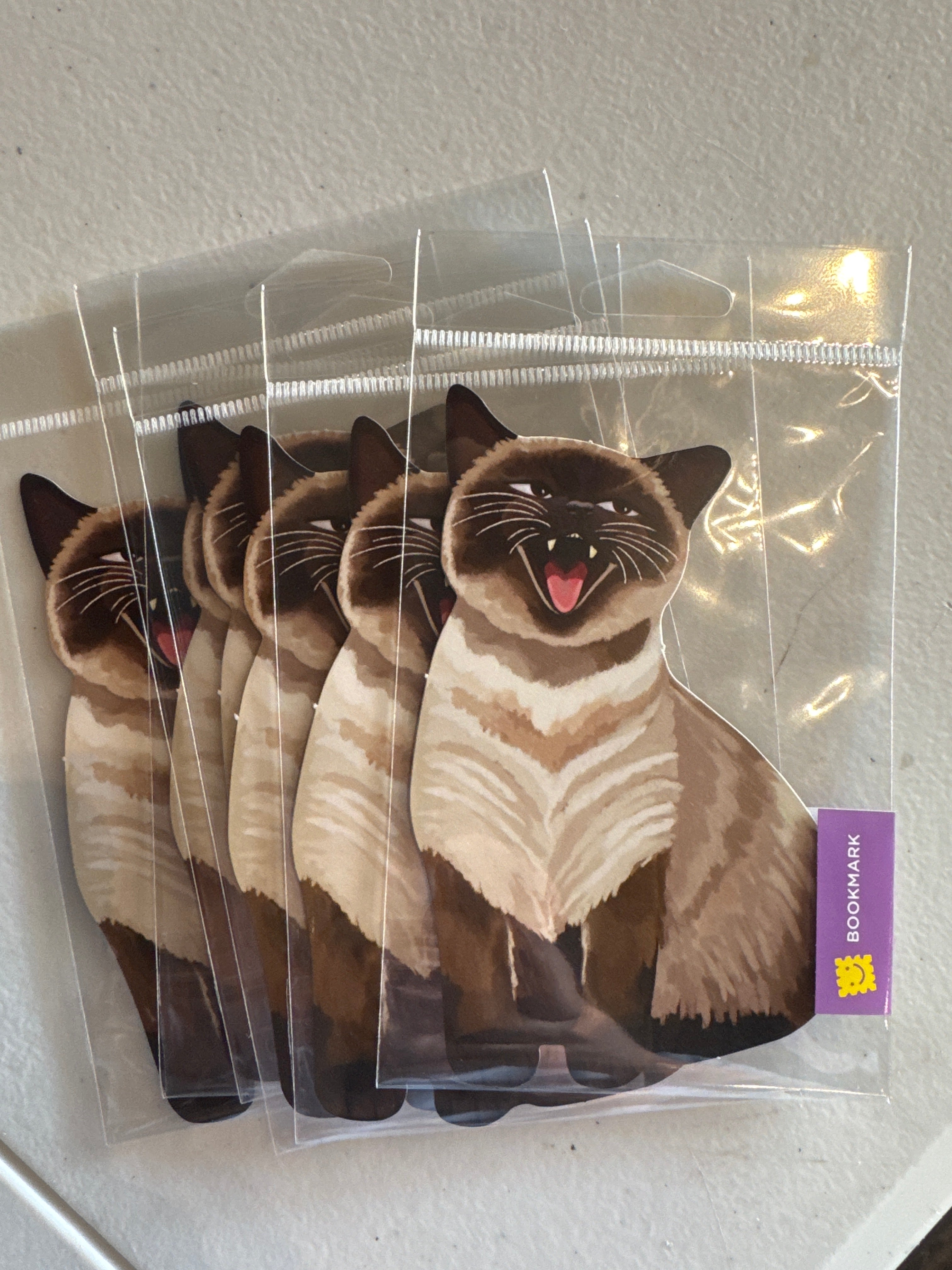 Meowing Siamese Cat Die-Cut Bookmark