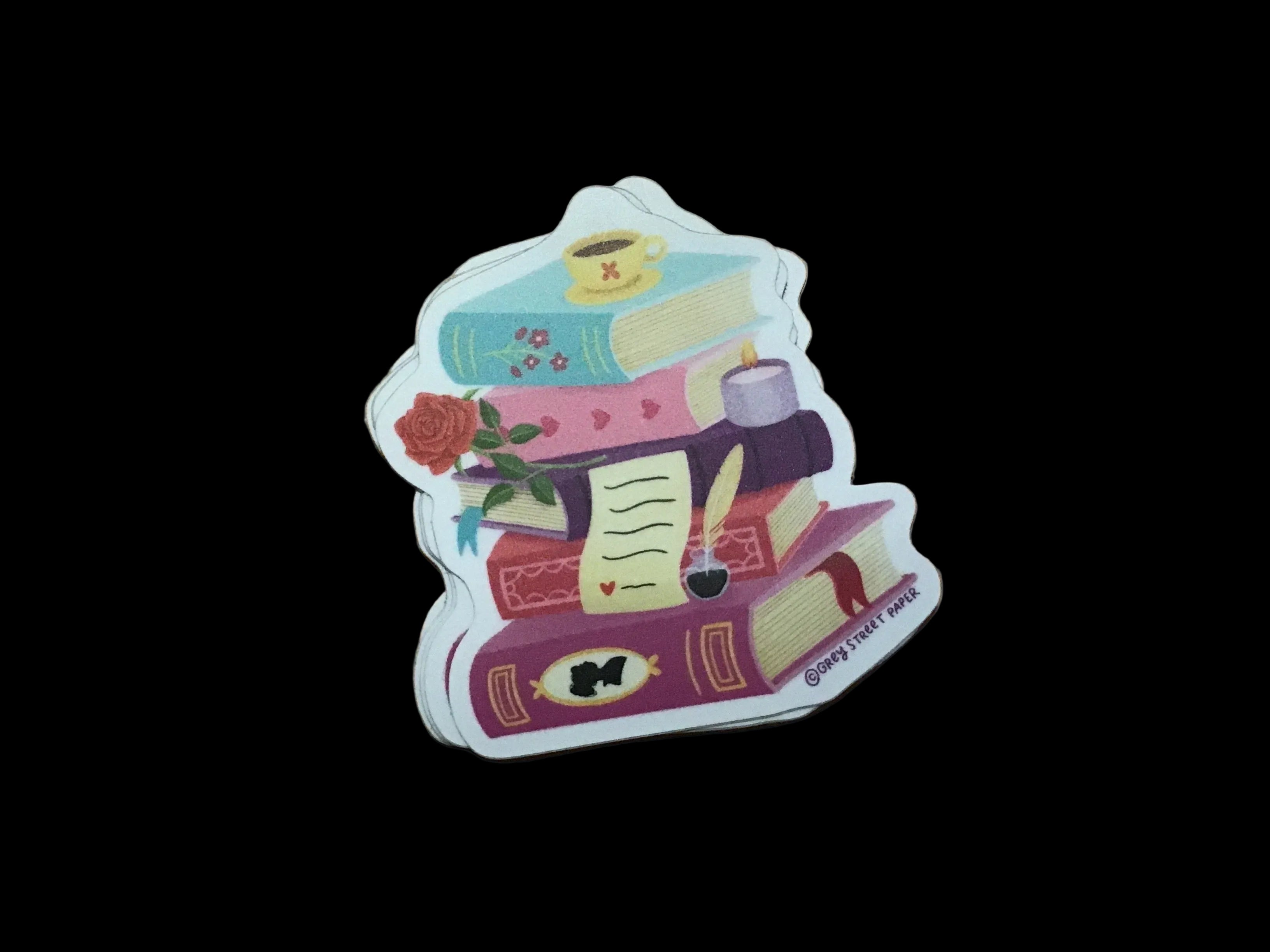 Romance Book Stack Vinyl Sticker