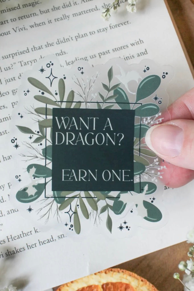 Meaggie Moos Fourth Wing | Want A Dragon? Earn One Waterproof Sticker