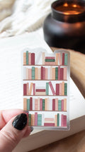 Cozy Autumn Bookshelf Waterproof Sticker | 3"x1.9"