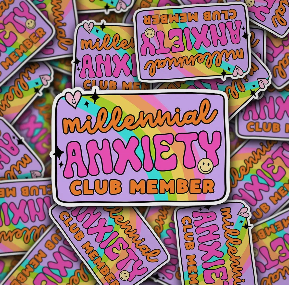 Millennial Anxiety Club Member Sticker