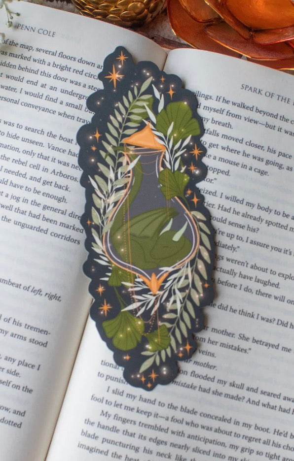 Meaggie Moos Teal Fantasy Dragon Elixir Potion Die-Cut Bookmark