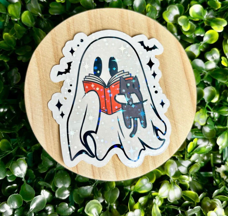 Reading Ghostie Sticker