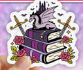 Dragon Sitting on Books • Sticker