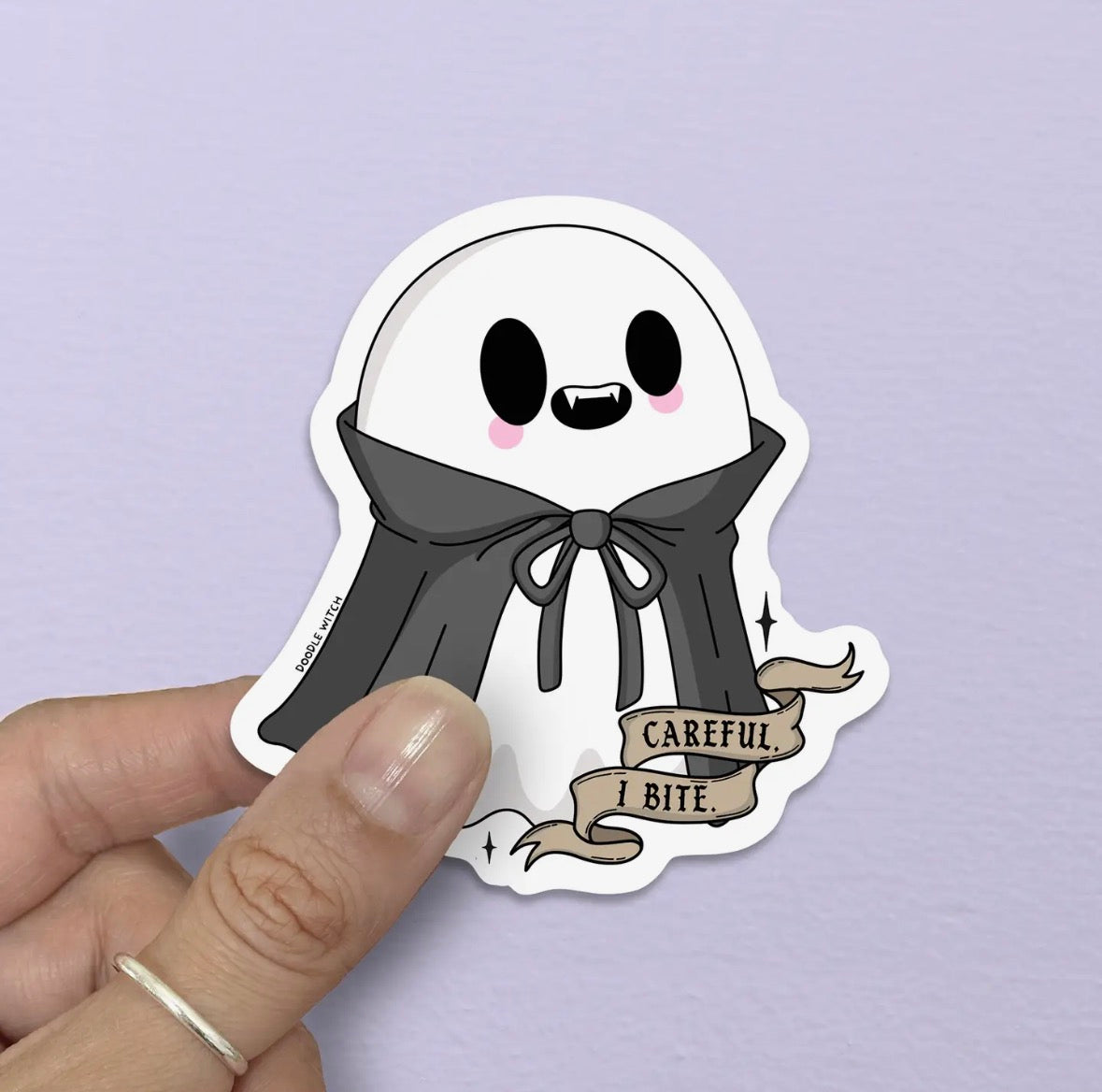 Careful, I Bite Ghost Sticker