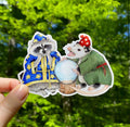 Fortuneteller Opossum and Raccoon Weatherproof Vinyl Sticker