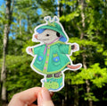 Raincoat Opossum Weatherproof Vinyl Sticker