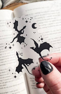 Meaggie Moos Celestial Dragons Waterproof Sticker | Black | 3"x2.4"