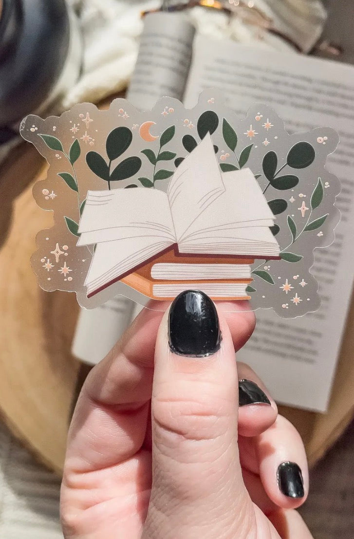 Open Magical Books Waterproof Sticker | 3”x2.2”