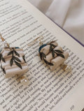 Neutral Floral Book Stack Earrings