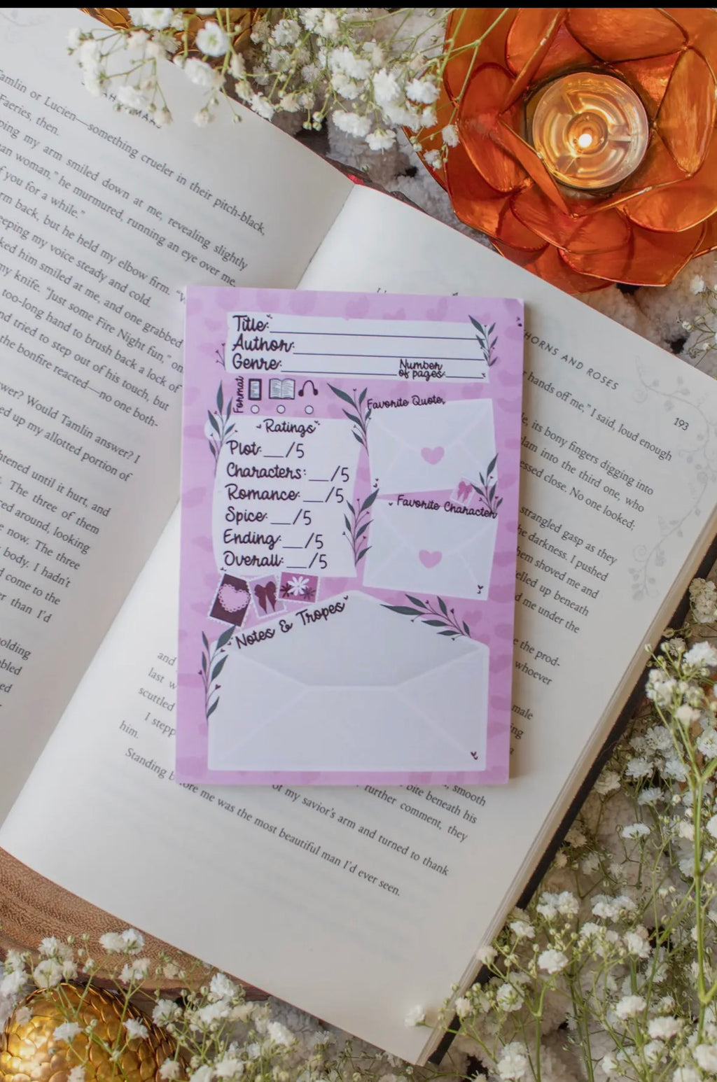 Book Review Post-it® Notepad | Love Letters