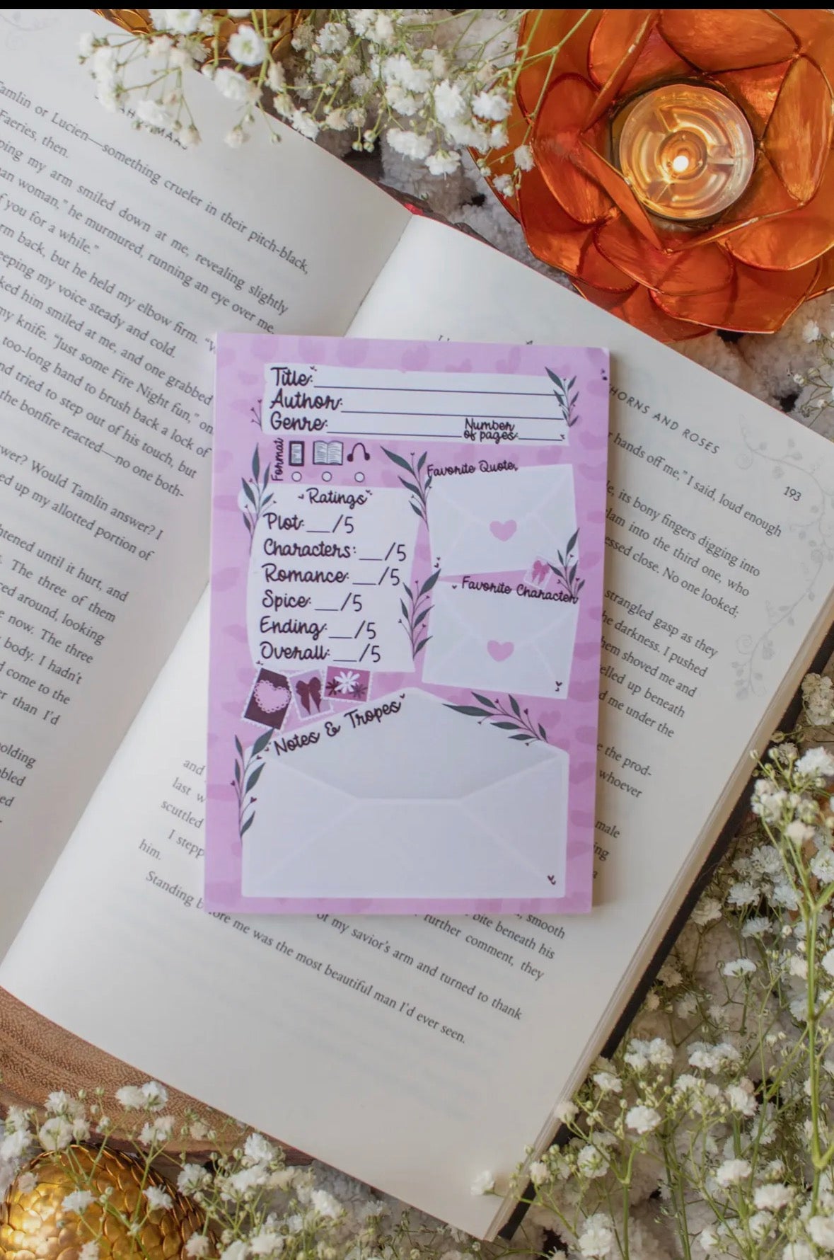Book Review Post-it® Notepad | Love Letters