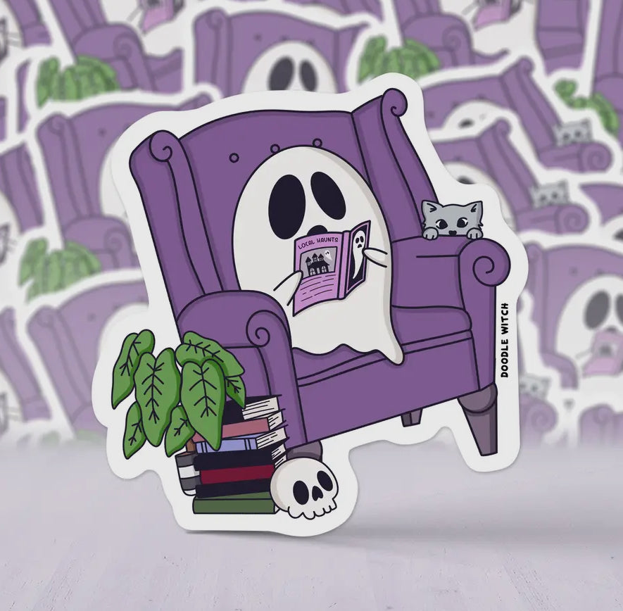 Ghost In A Library Sticker