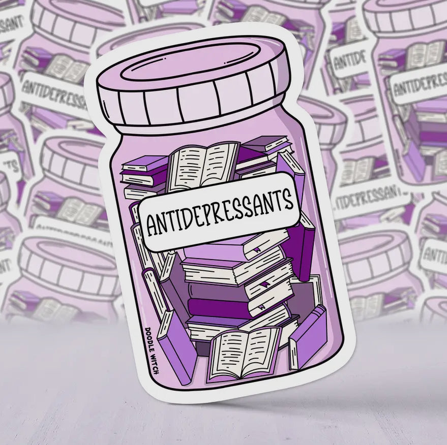 Antidepressants Book Jar Sticker