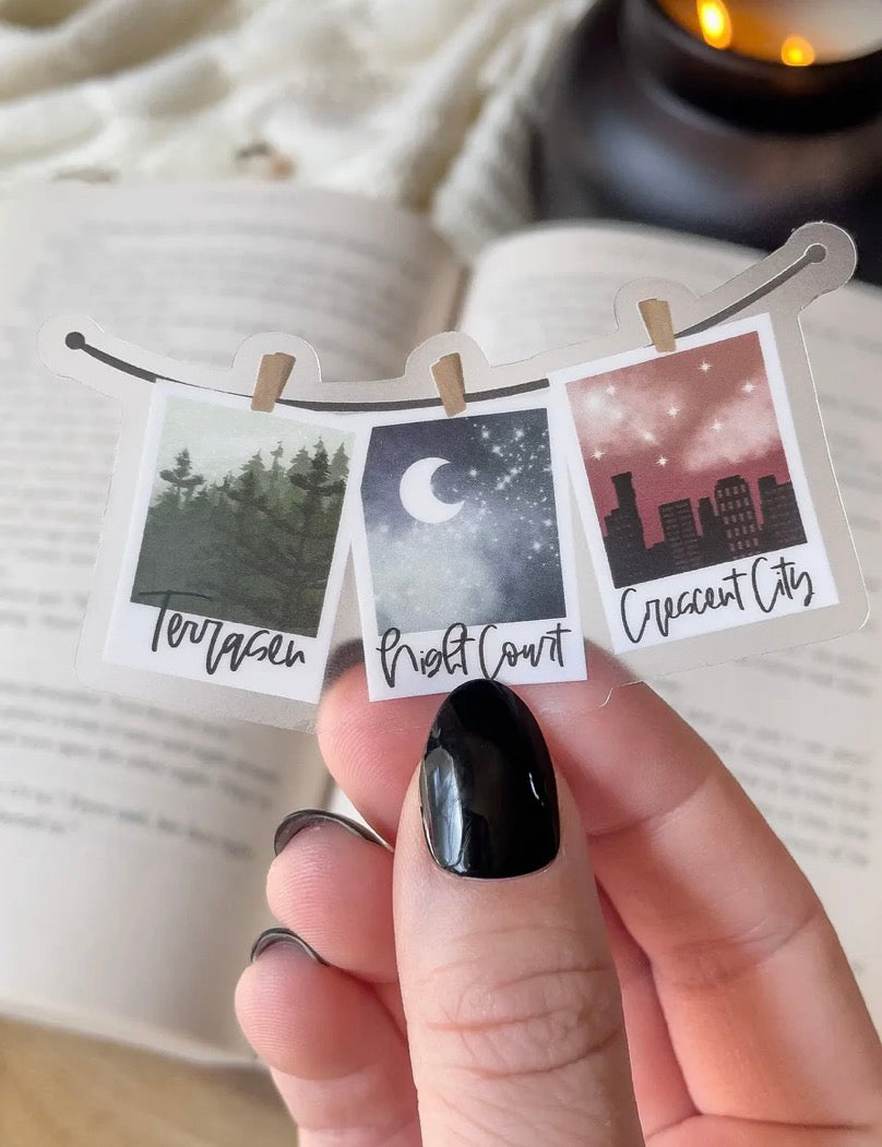 Meaggie Moos Maasiverse Wanderlust Waterproof Stickers | A Court of Thorns and Roses | Crescent City | Throne of Glass | SJM | 3"x1.4"