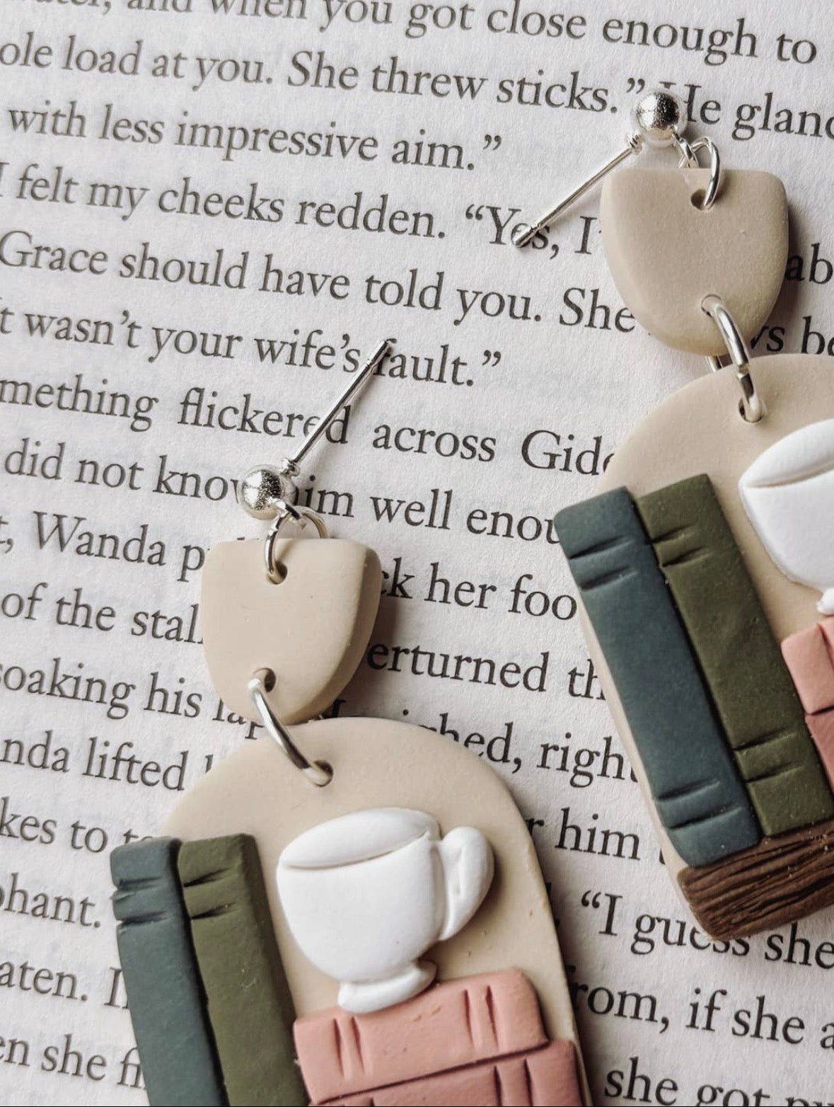 Coffee Book Earrings