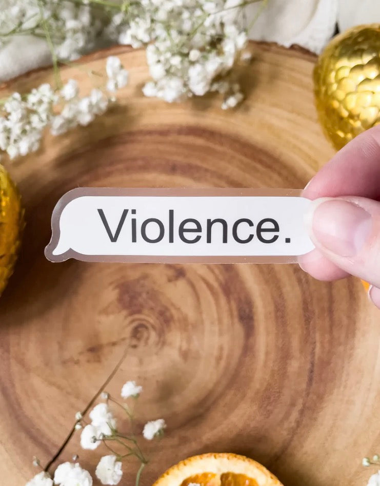 Meaggie Moos Fourth Wing | Violence Text Waterproof Sticker