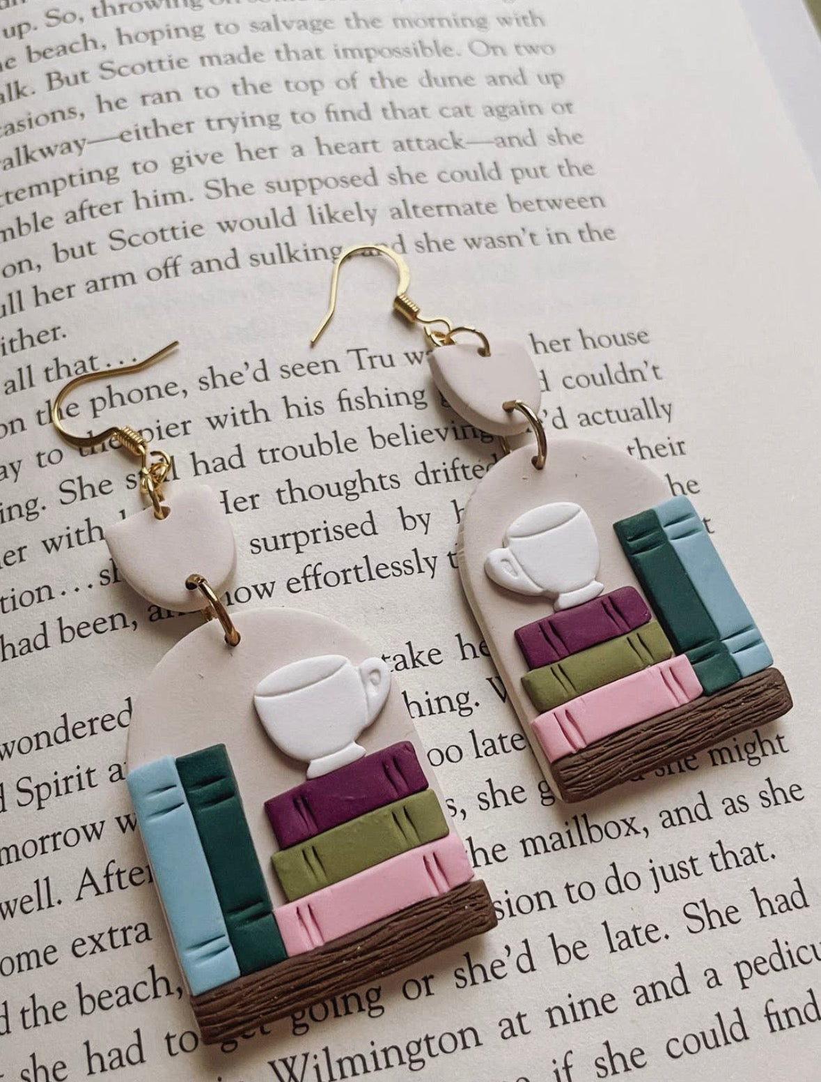 Coffee Shop Book Earrings