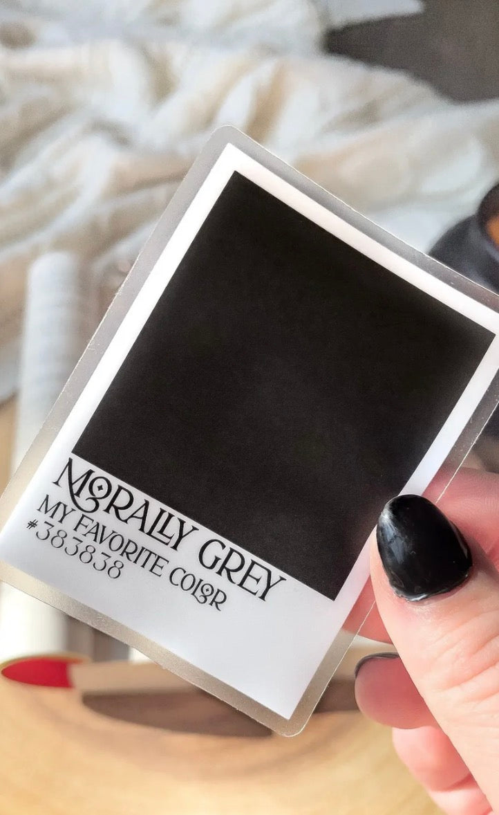Meaggie Moos Morally Grey My Favorite Color Paint Chip Waterproof Sticker | 3x2.3