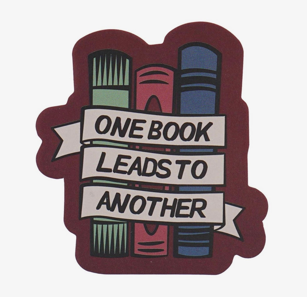 One Book Leads to Another Vinyl Sticker